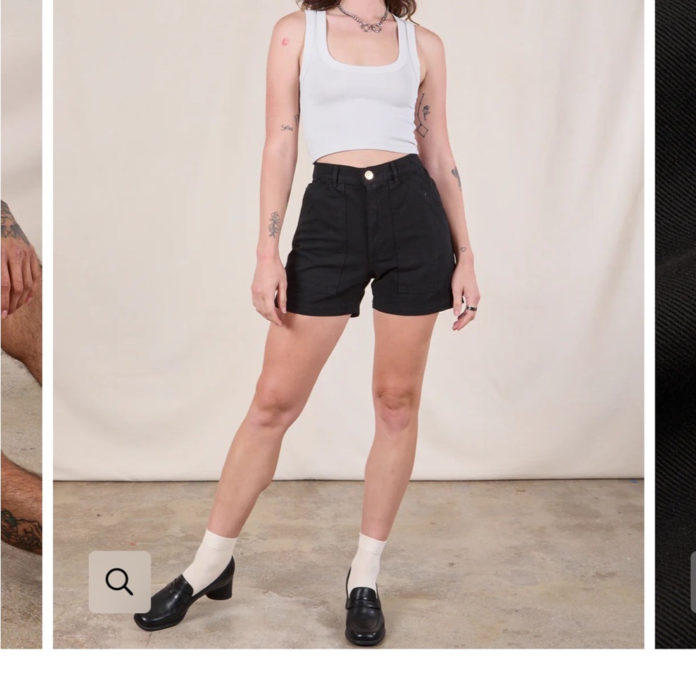 Big Bud XS Work Shorts in Black / High Waist Black Denim Shorts